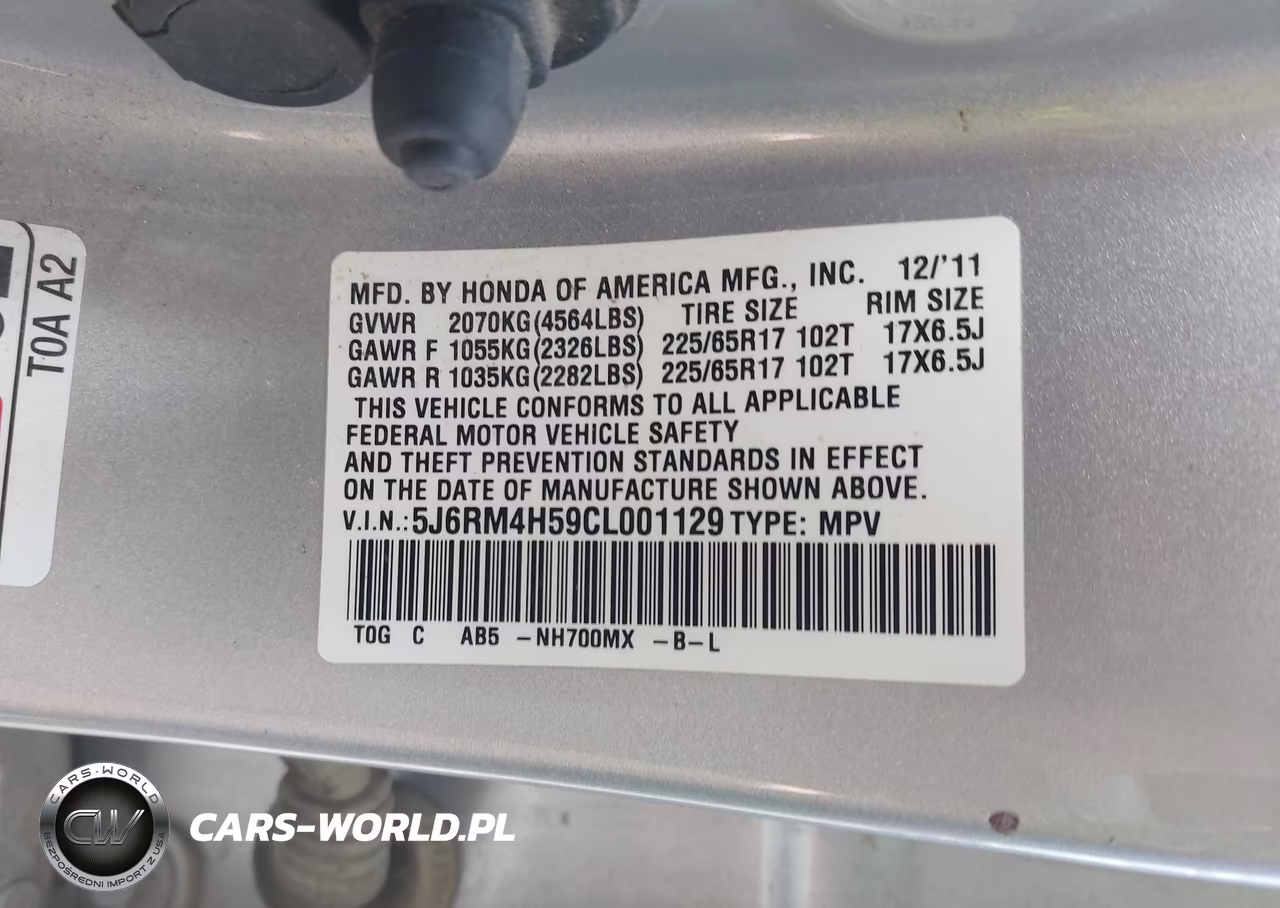 2012 Honda Cr-V Ex VIN:5J6RM4H59CL001129 - 9