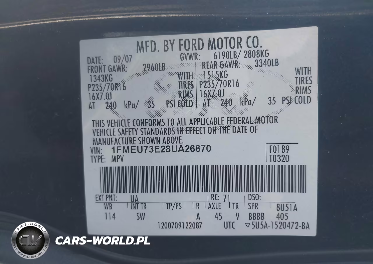 2008 Ford Explorer Xlt VIN:1FMEU73E28UA26870 - 9