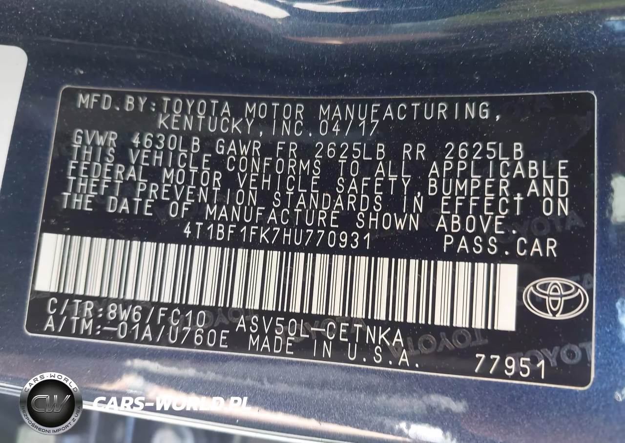 2017 Toyota Camry Le VIN:4T1BF1FK7HU770931 - 9