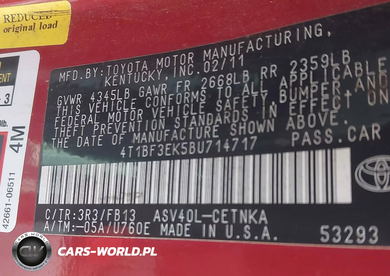 2011 Toyota Camry Le VIN:4T1BF3EK5BU714717 - 9