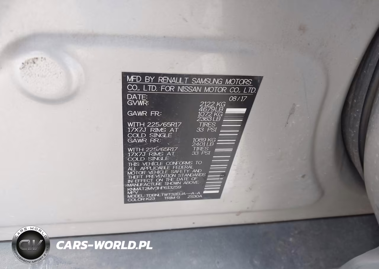 2017 Nissan Rogue Sv VIN:KNMAT2MV3HP613259 - 9