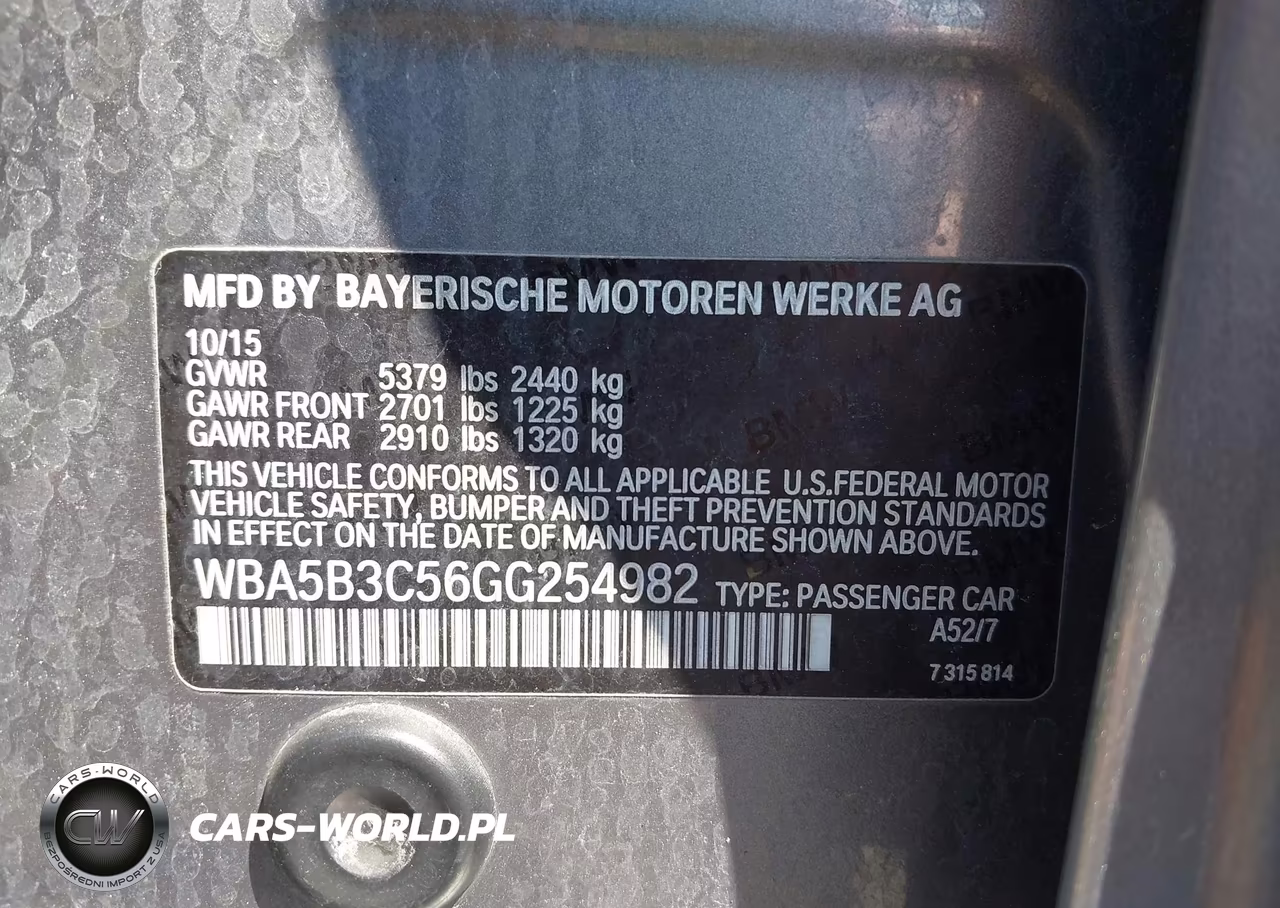 2016 BMW 535I xDrive VIN:WBA5B3C56GG254982 - 9