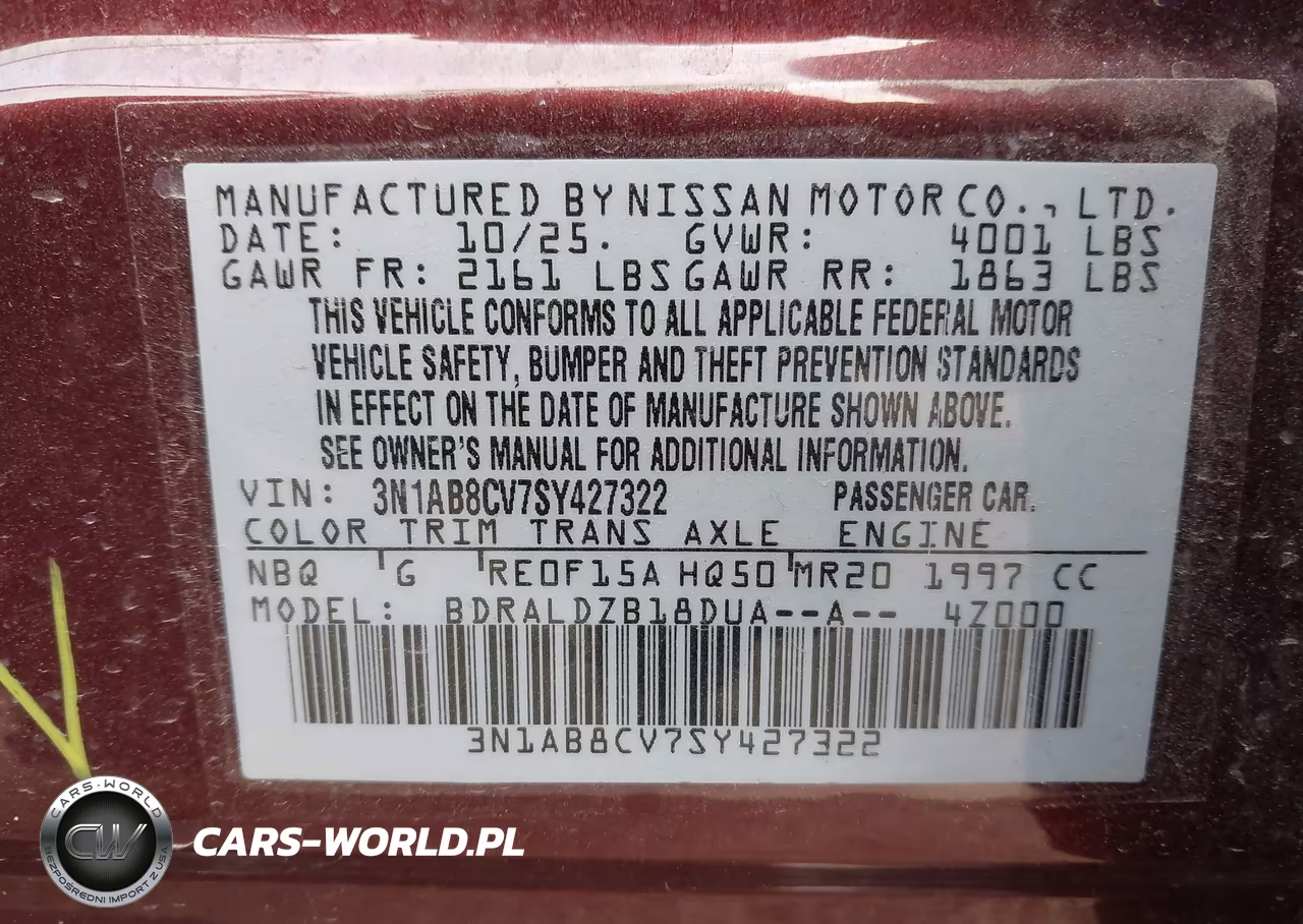 2025 Nissan Sentra Sv VIN:3N1AB8CV7SY427322 - 9