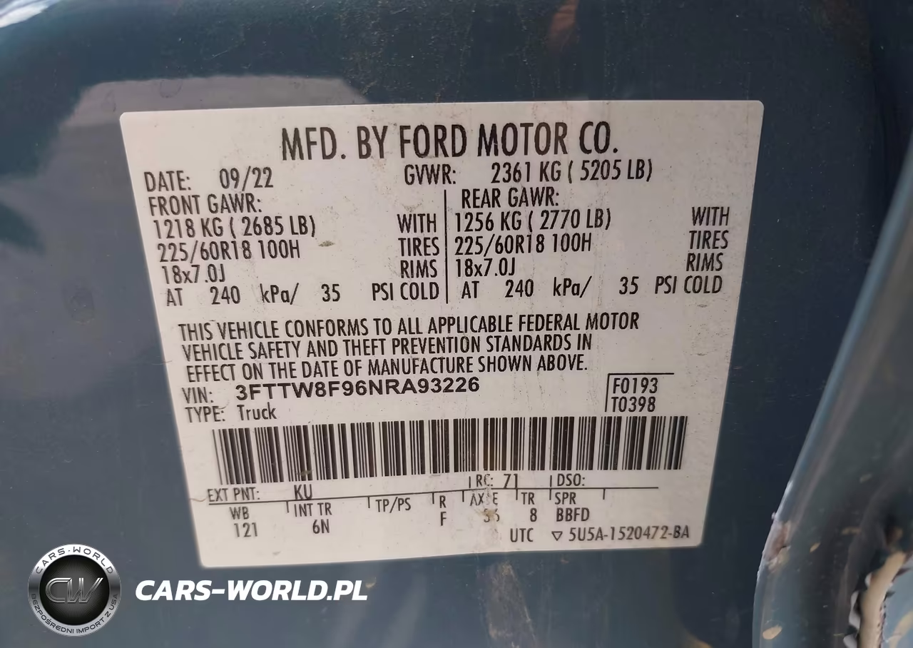 2022 Ford Maverick Lariat VIN:3FTTW8F96NRA93226 - 9