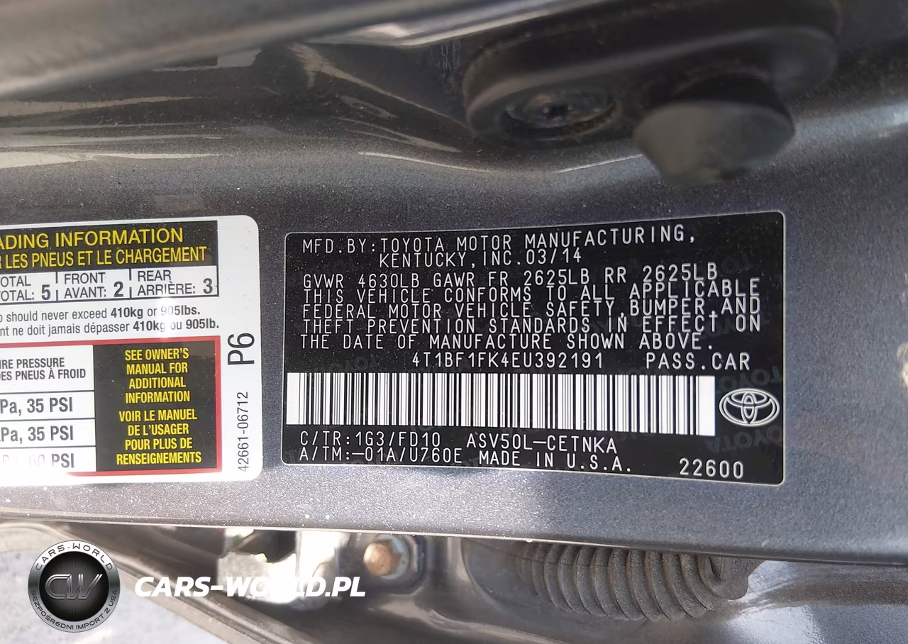 2014 Toyota Camry Le VIN:4T1BF1FK4EU392191 - 9