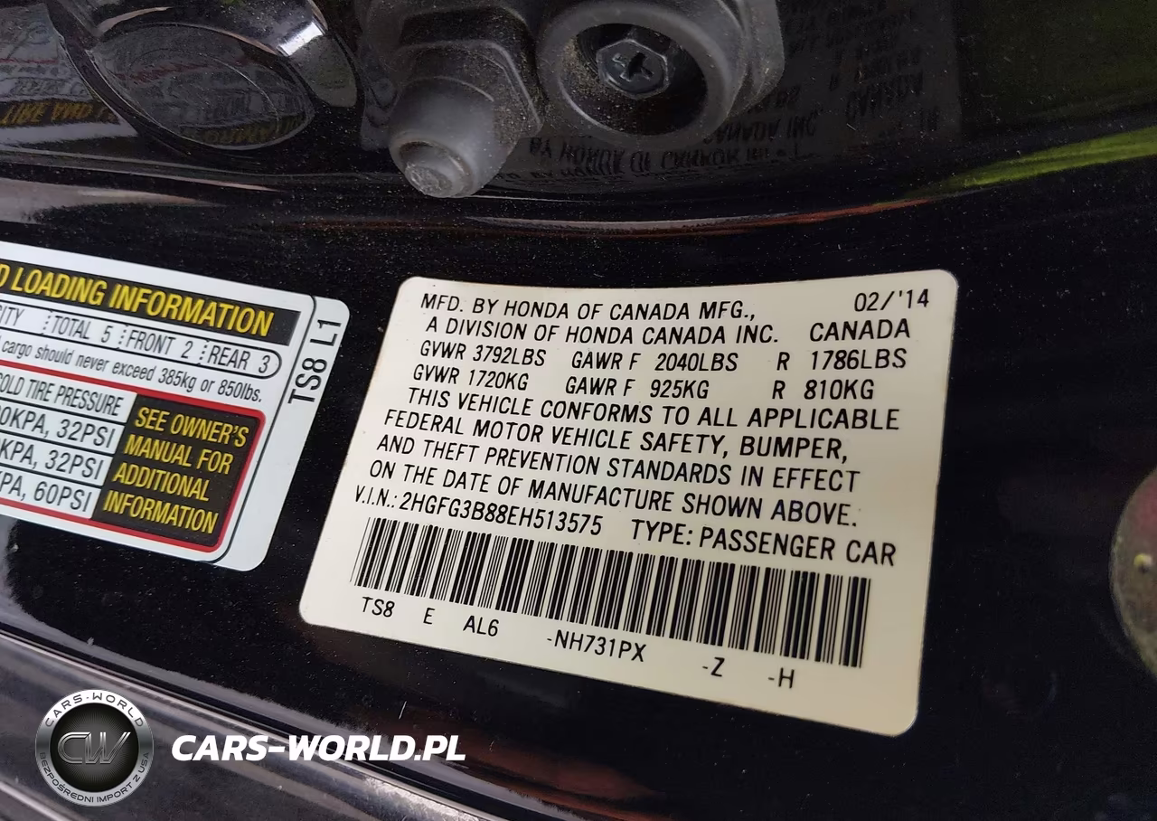 2014 Honda Civic Ex VIN:2HGFG3B88EH513575 - 9