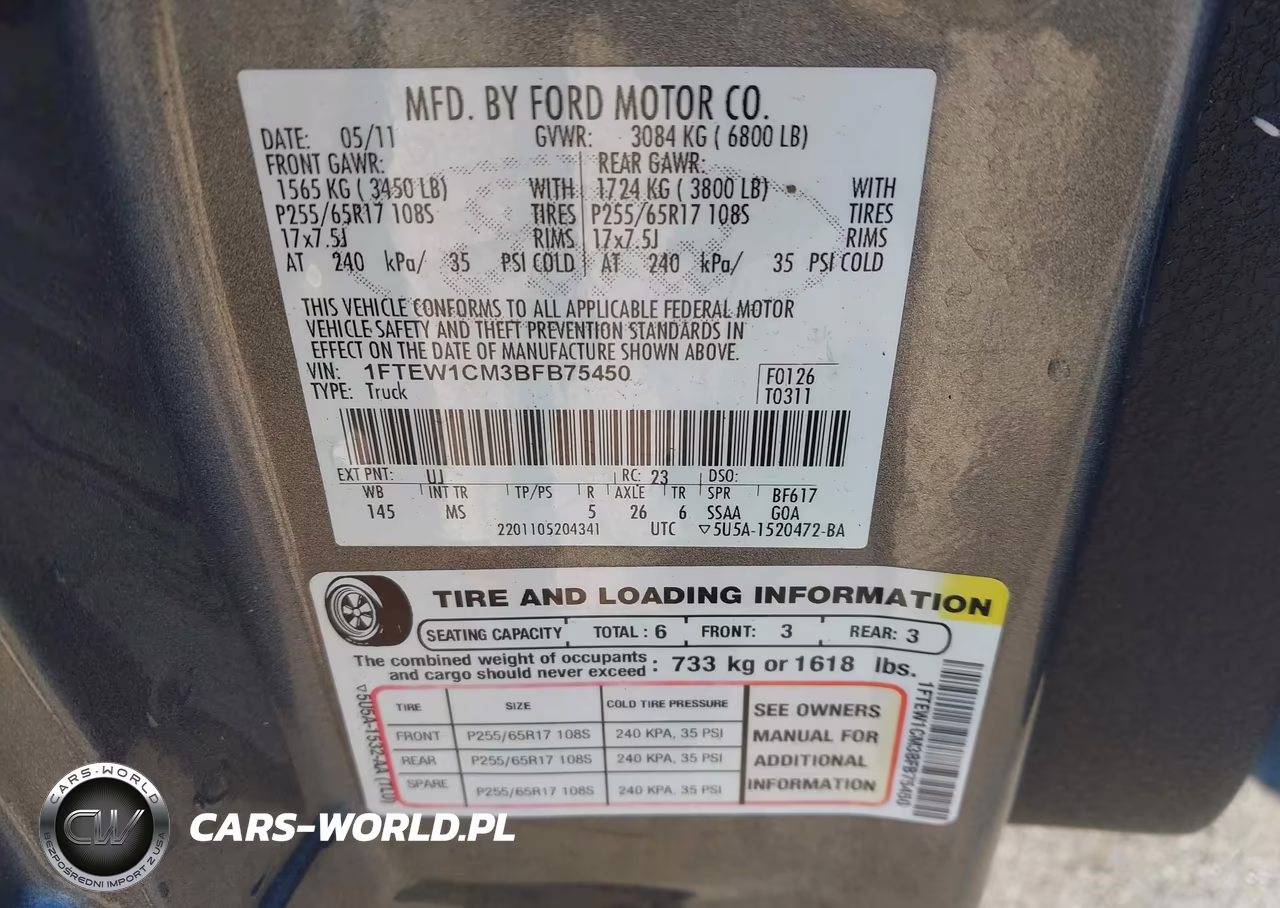 2011 Ford F-150 Xl-Xlt VIN:1FTEW1CM3BFB75450 - 9