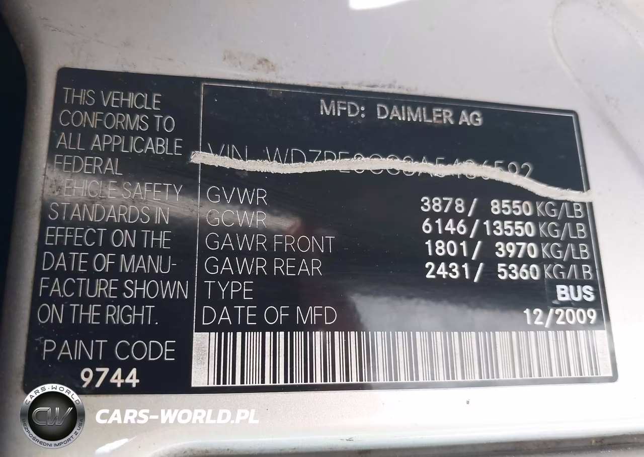 2007 Dodge Sprinter Van 2500 VIN:WD0PE745075210987 - 9