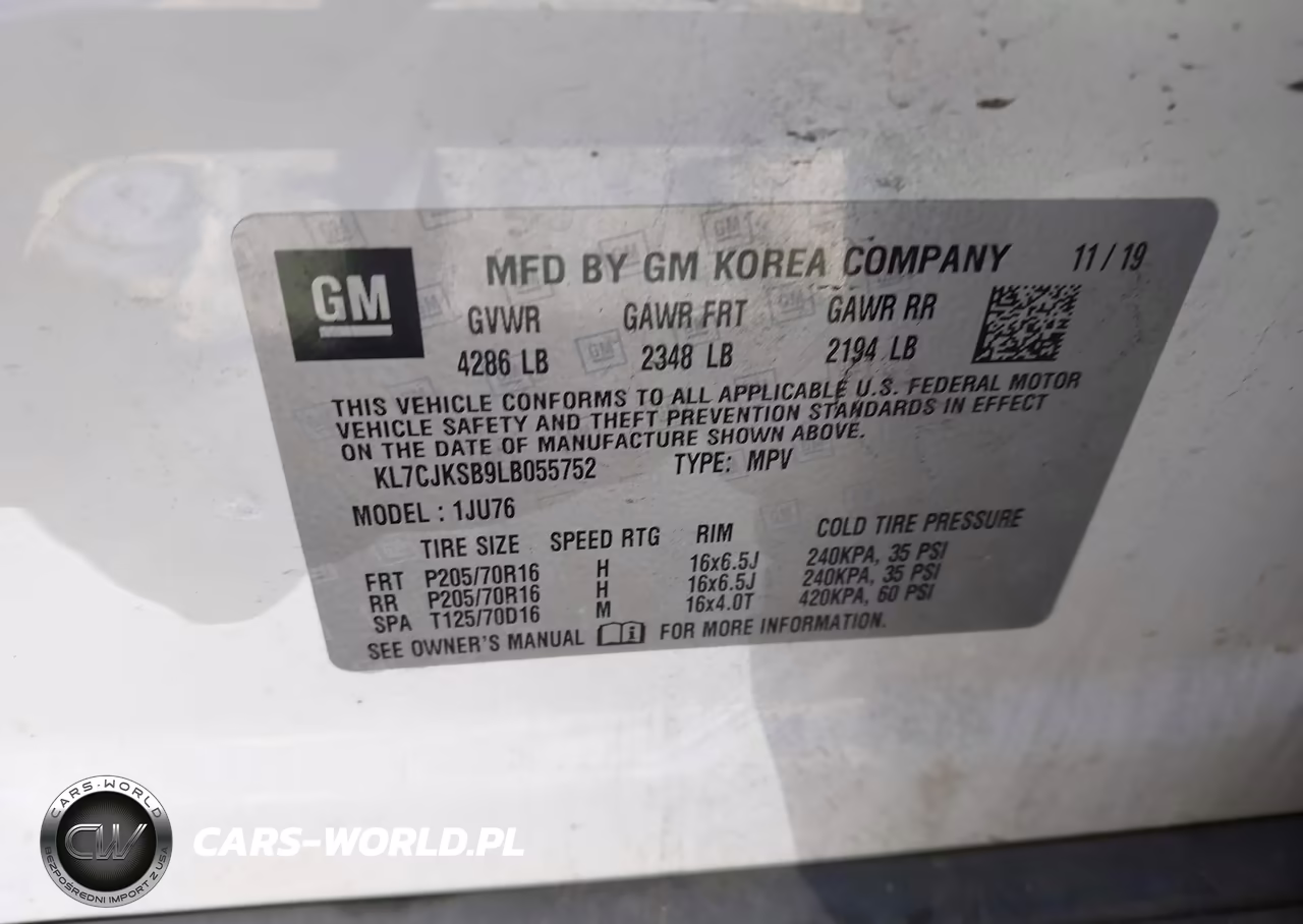 2020 Chevrolet Trax Fwd Ls VIN:KL7CJKSB9LB055752 - 9