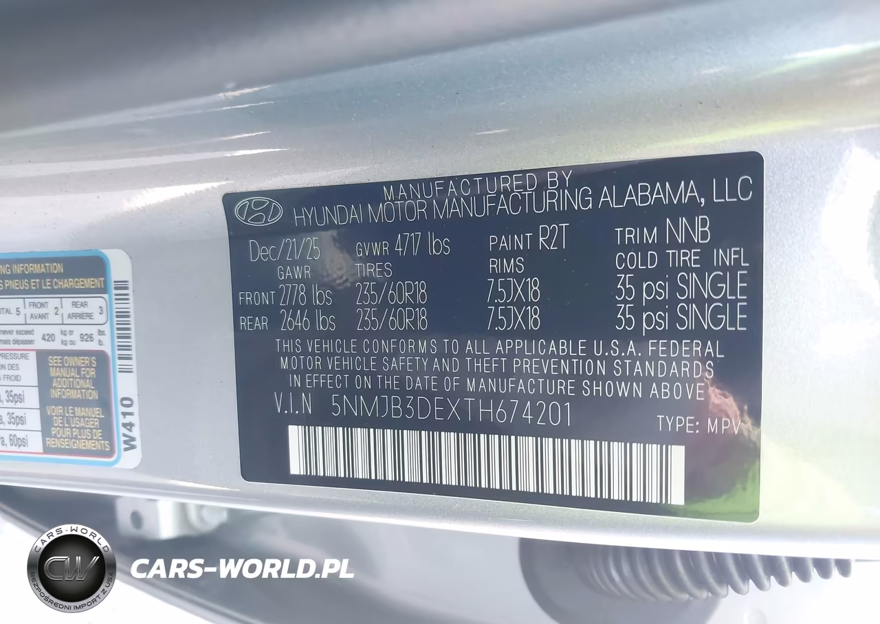 2026 Hyundai Tucson Sel VIN:5NMJB3DEXTH674201 - 9