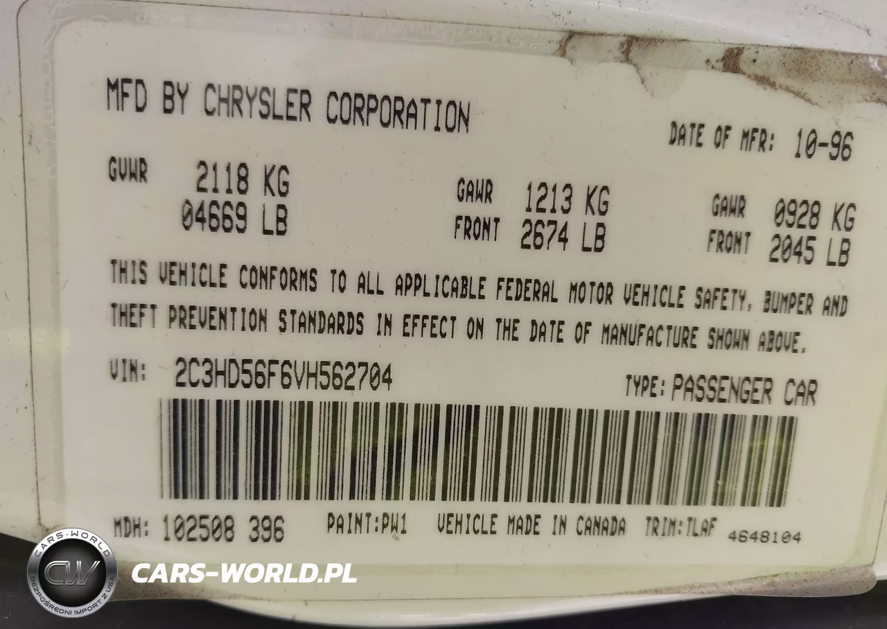 1997 Chrysler Concorde Lx VIN:2C3HD56F6VH562704 - 9