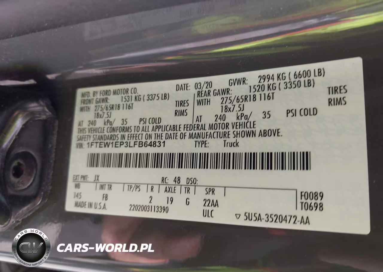 2020 Ford F-150 Xlt VIN:1FTEW1EP3LFB64831 - 9