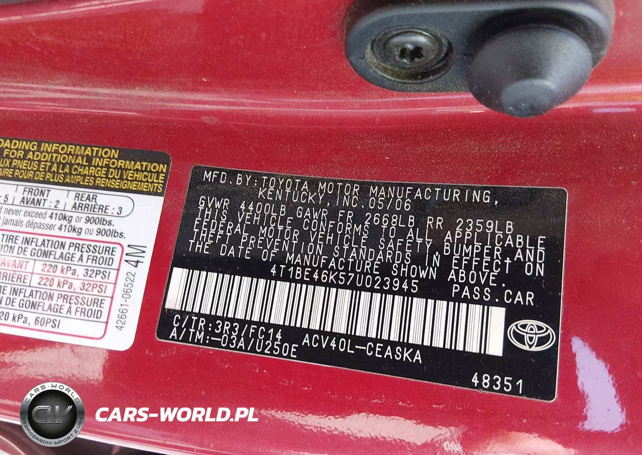 2007 Toyota Camry Se VIN:4T1BE46K57U023945 - 9