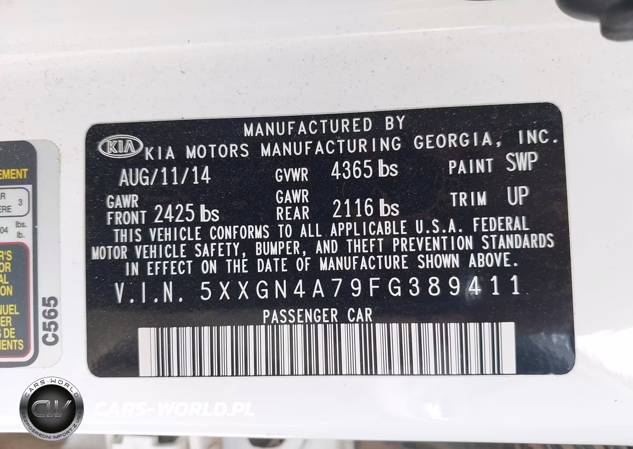 2015 Kia Optima Ex VIN:5XXGN4A79FG389411 - 9