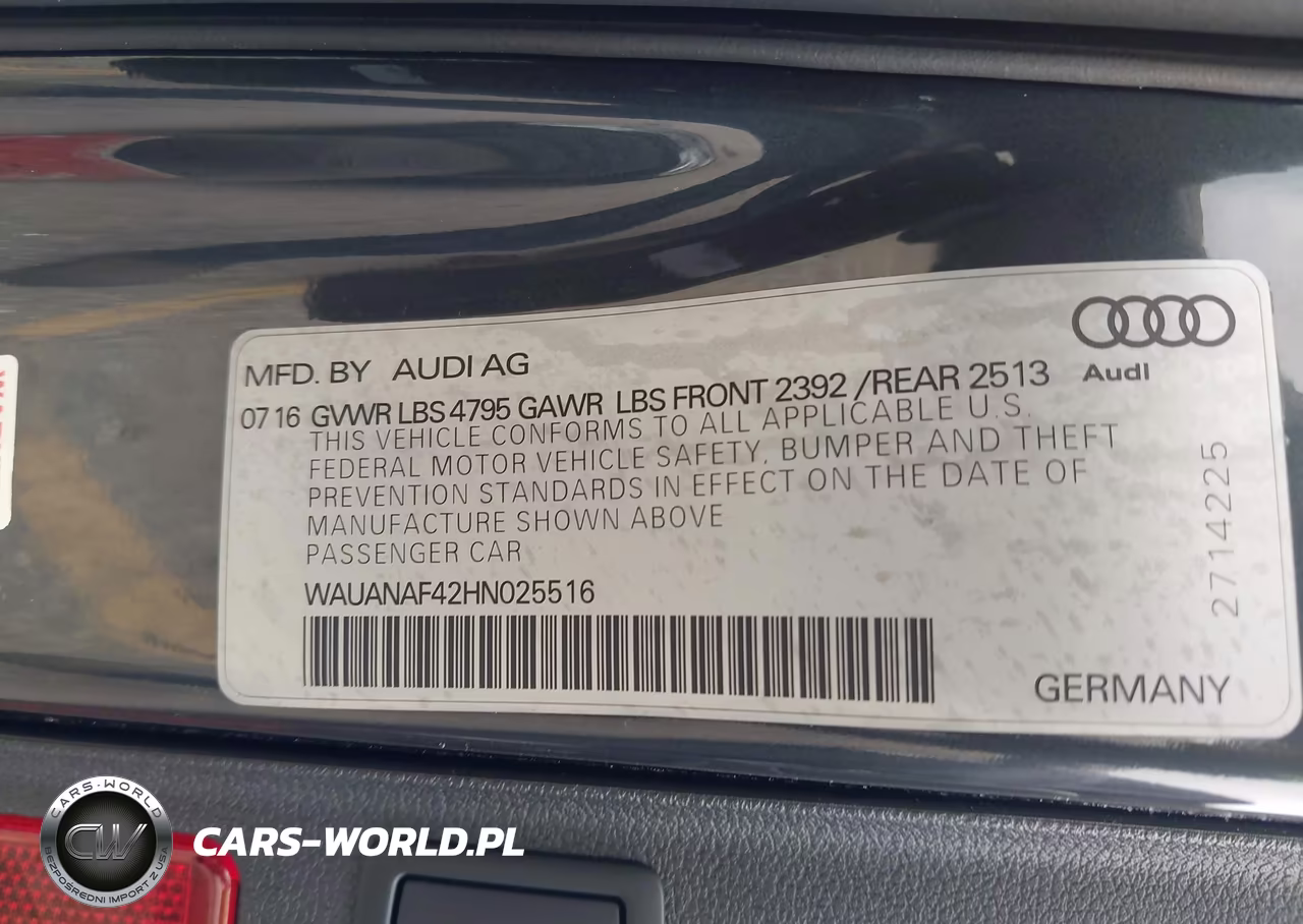 2017 Audi A4 2.0T Premium VIN:WAUANAF42HN025516 - 9