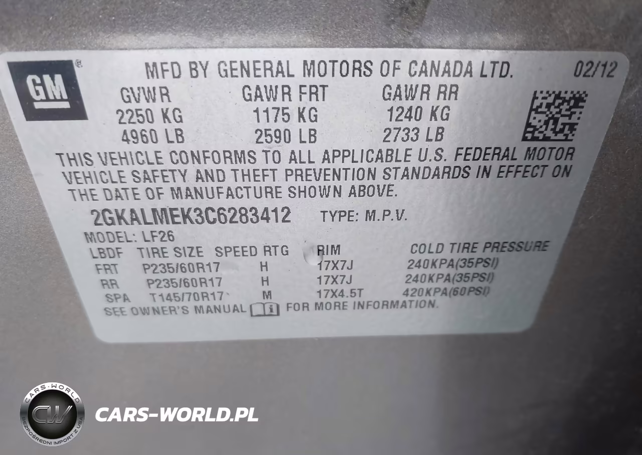 2012 GMC Terrain Sle-1 VIN:2GKALMEK3C6283412 - 9