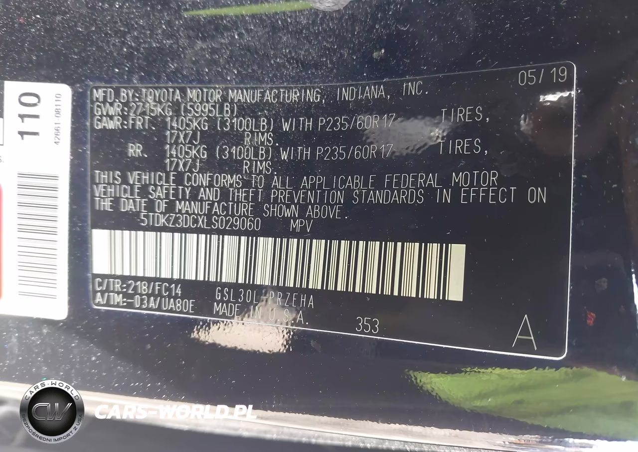 2020 Toyota Sienna Le VIN:5TDKZ3DCXLS029060 - 9