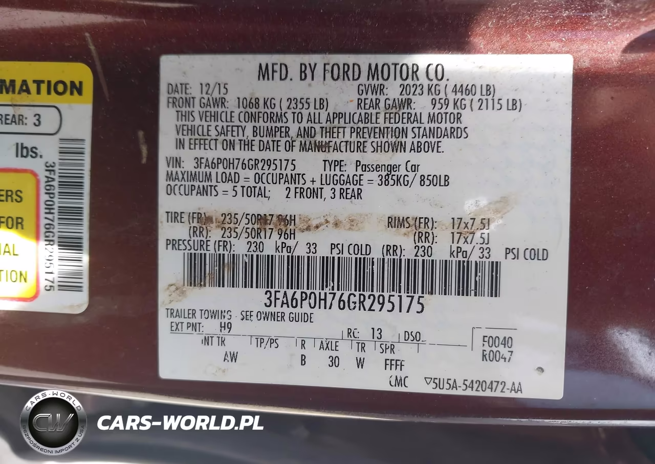 2016 Ford Fusion Se VIN:3FA6P0H76GR295175 - 9