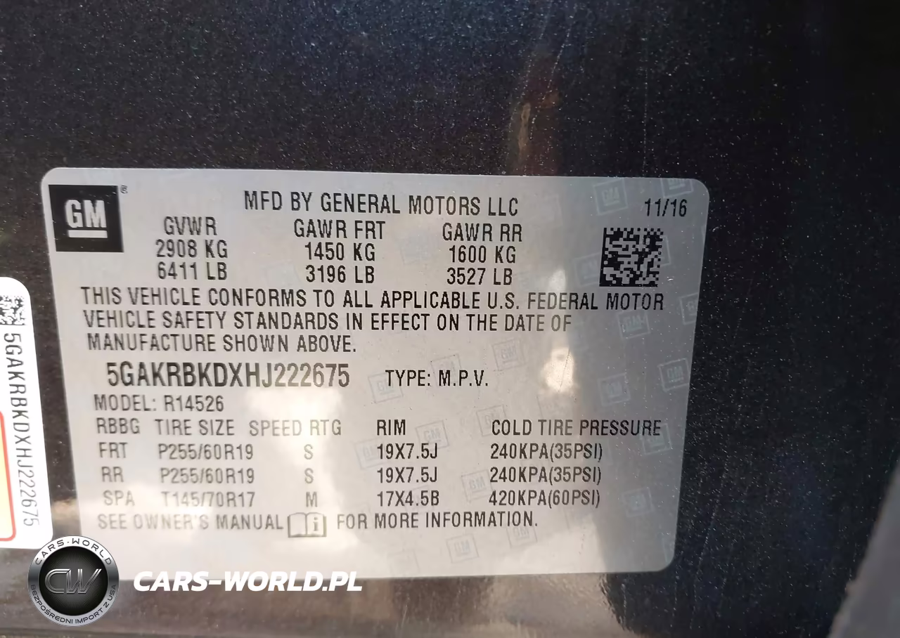 2017 Buick Enclave Leather VIN:5GAKRBKDXHJ222675 - 9
