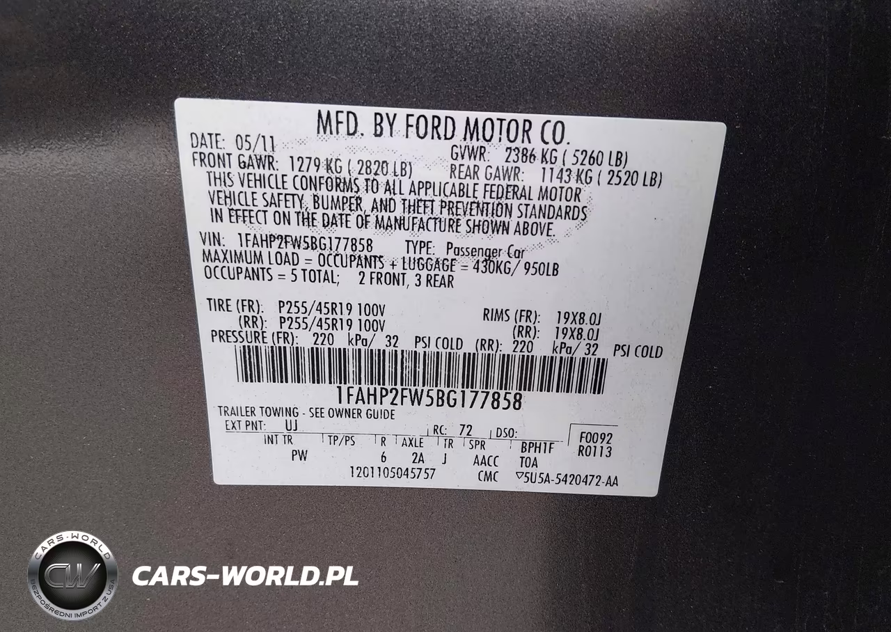 2011 Ford Taurus Limited VIN:1FAHP2FW5BG177858 - 9