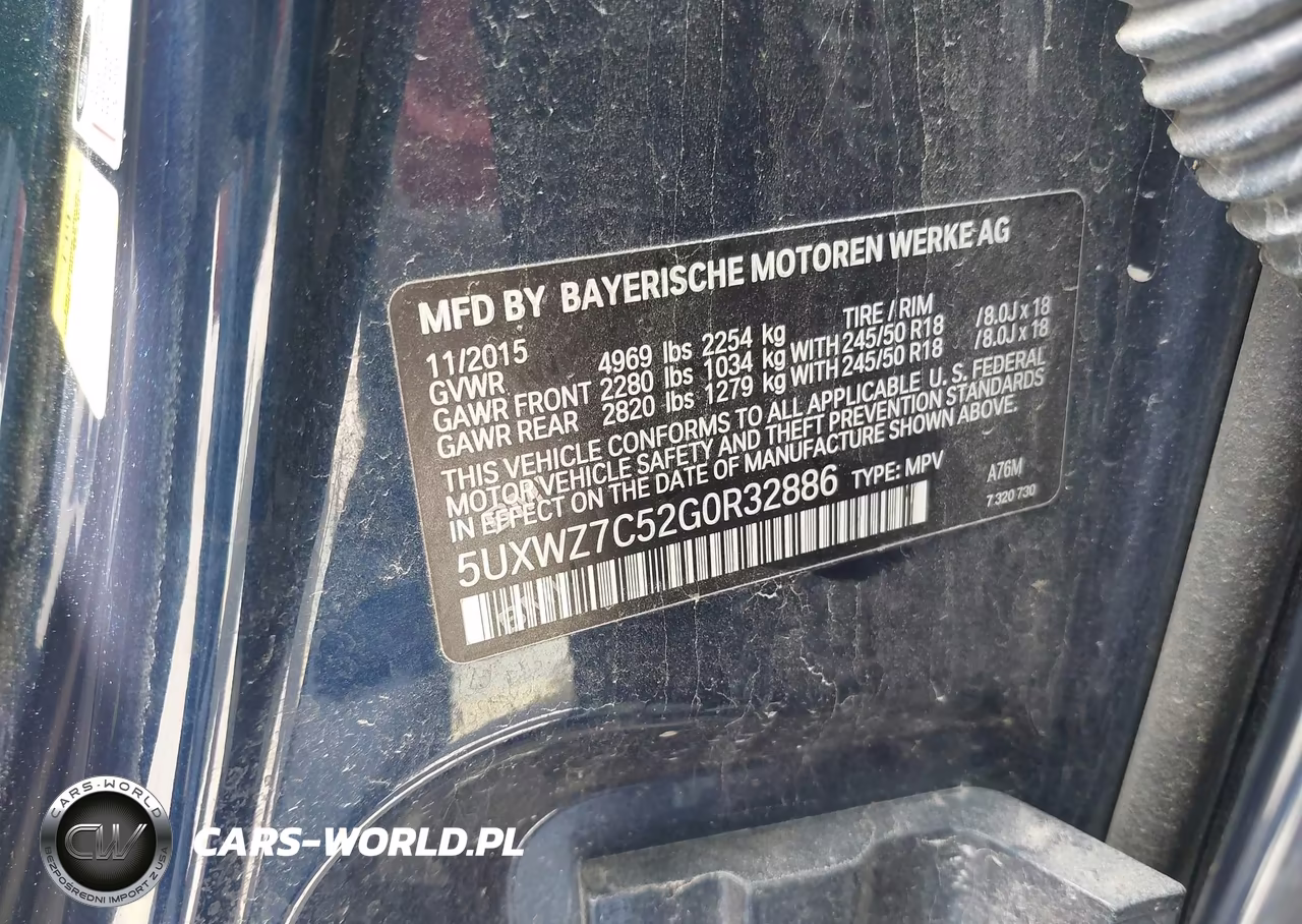 2016 BMW X3 Sdrive28I VIN:5UXWZ7C52G0R32886 - 9