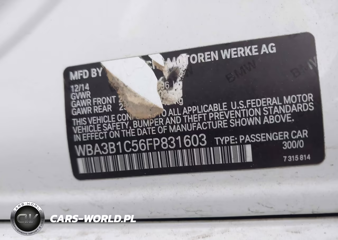 2015 BMW 320I VIN:WBA3B1C56FP831603 - 9