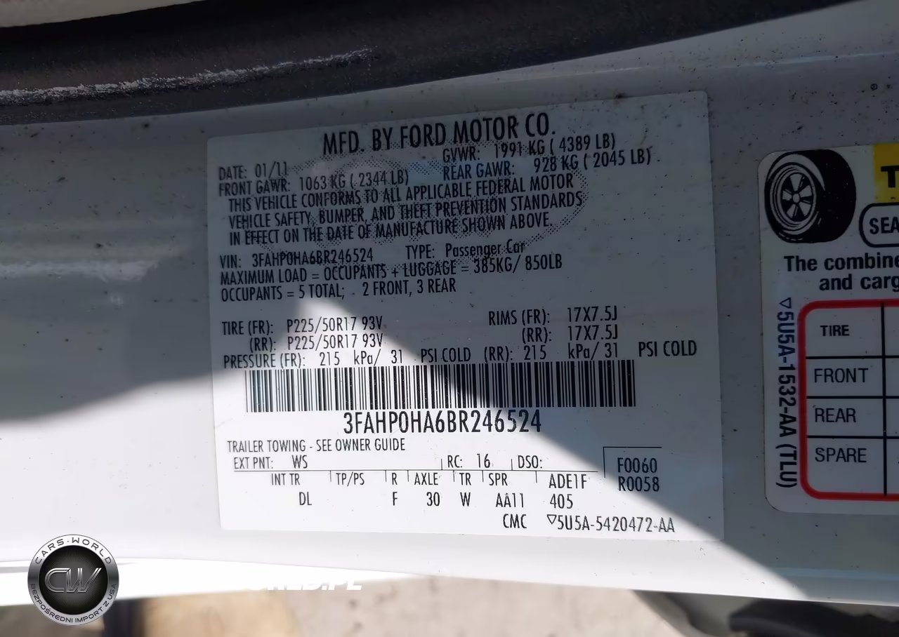 2011 Ford Fusion Se VIN:3FAHP0HA6BR246524 - 9