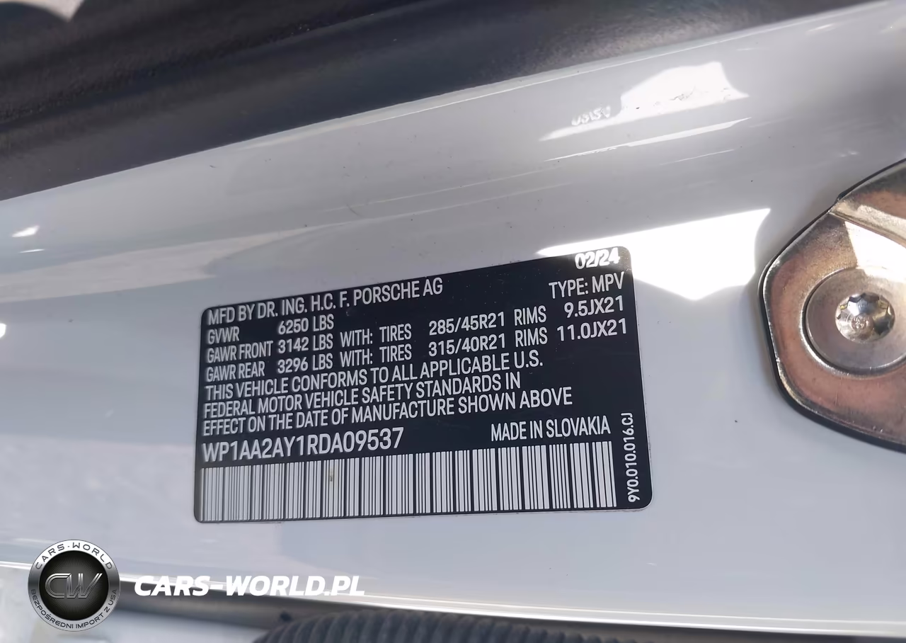2024 Porsche Cayenne VIN:WP1AA2AY1RDA09537 - 9
