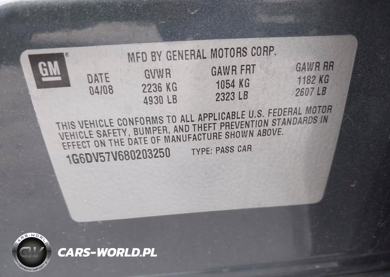 2008 Cadillac Cts Standard VIN:1G6DV57V680203250 - 9