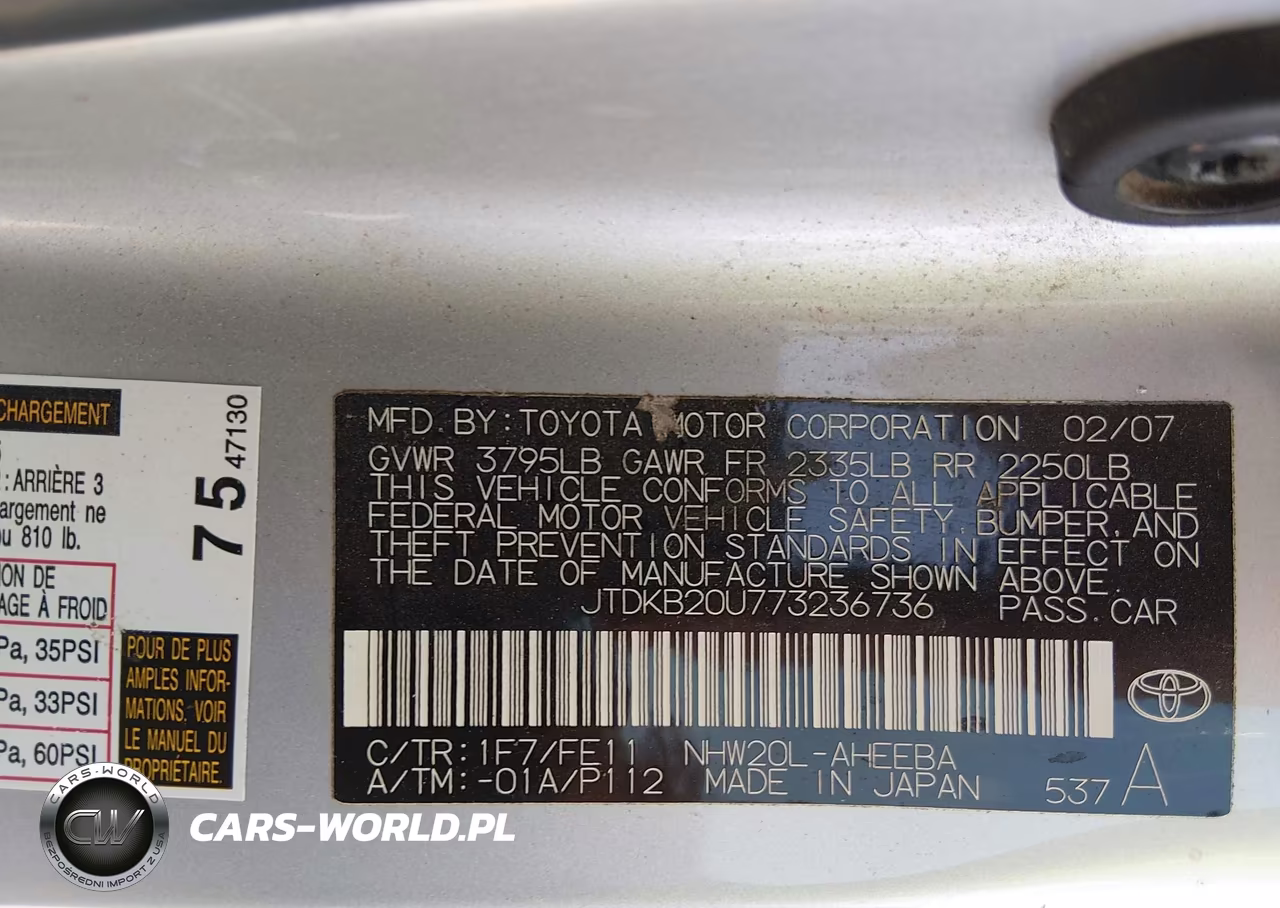 2007 Toyota Prius VIN:JTDKB20U773236736 - 9