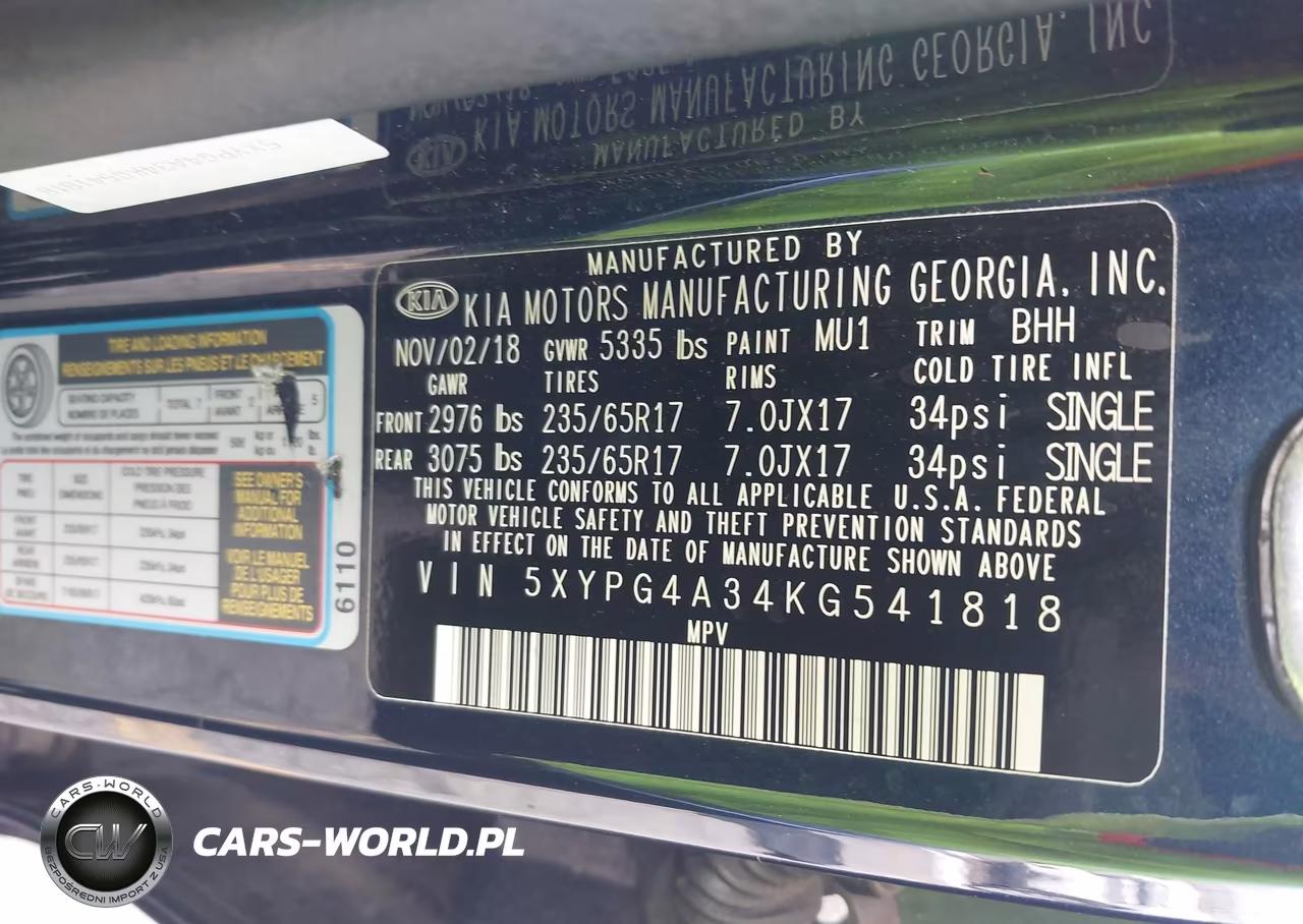 2019 Kia Sorento 2.4L Lx VIN:5XYPG4A34KG541818 - 9