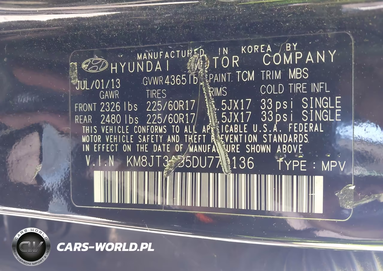 2013 Hyundai Tucson Gl VIN:KM8JT3AB5DU770136 - 9