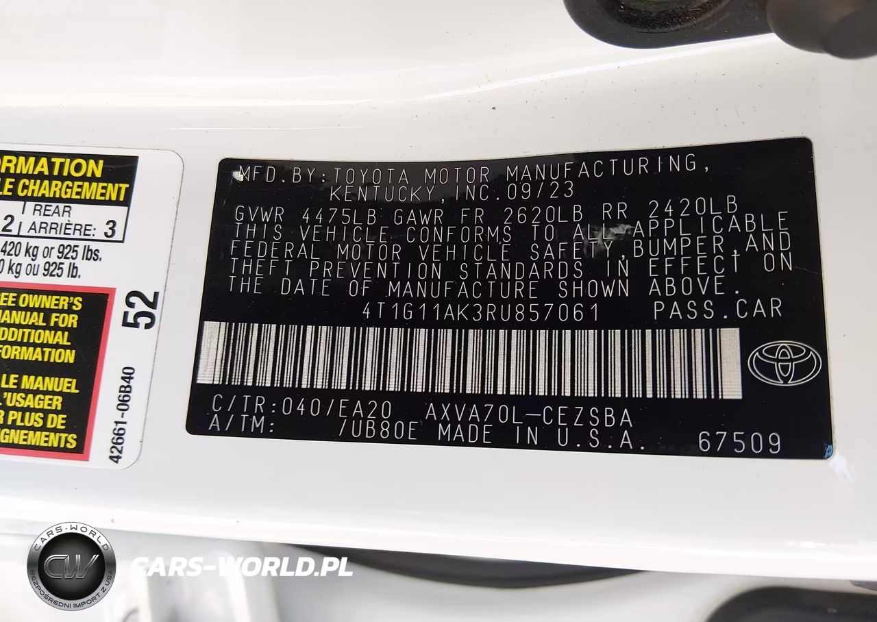 2024 Toyota Camry Se VIN:4T1G11AK3RU857061 - 9