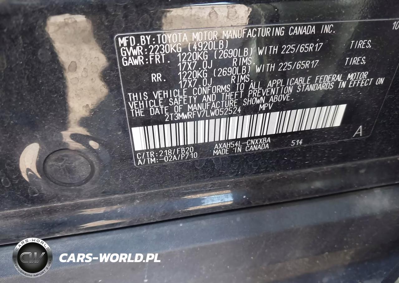 2020 Toyota Rav4 Hybrid Le VIN:2T3MWRFV7LW052524 - 9