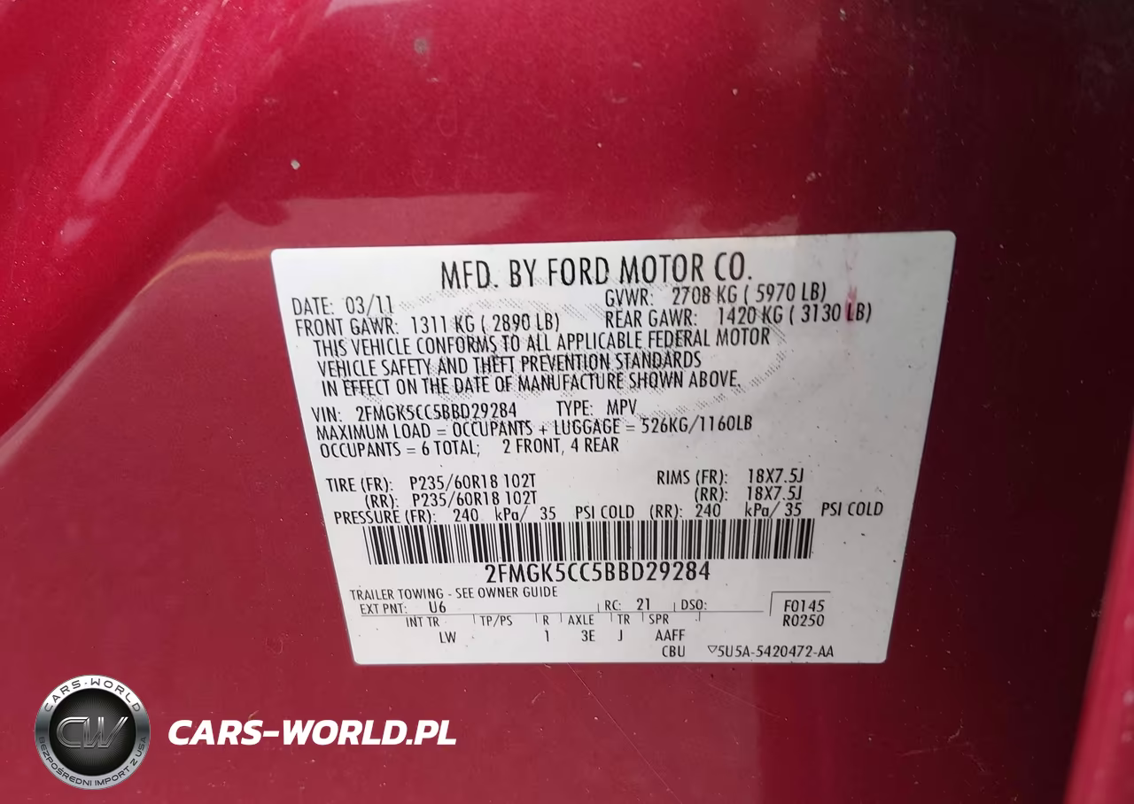 2011 Ford Flex Sel VIN:2FMGK5CC5BBD29284 - 9