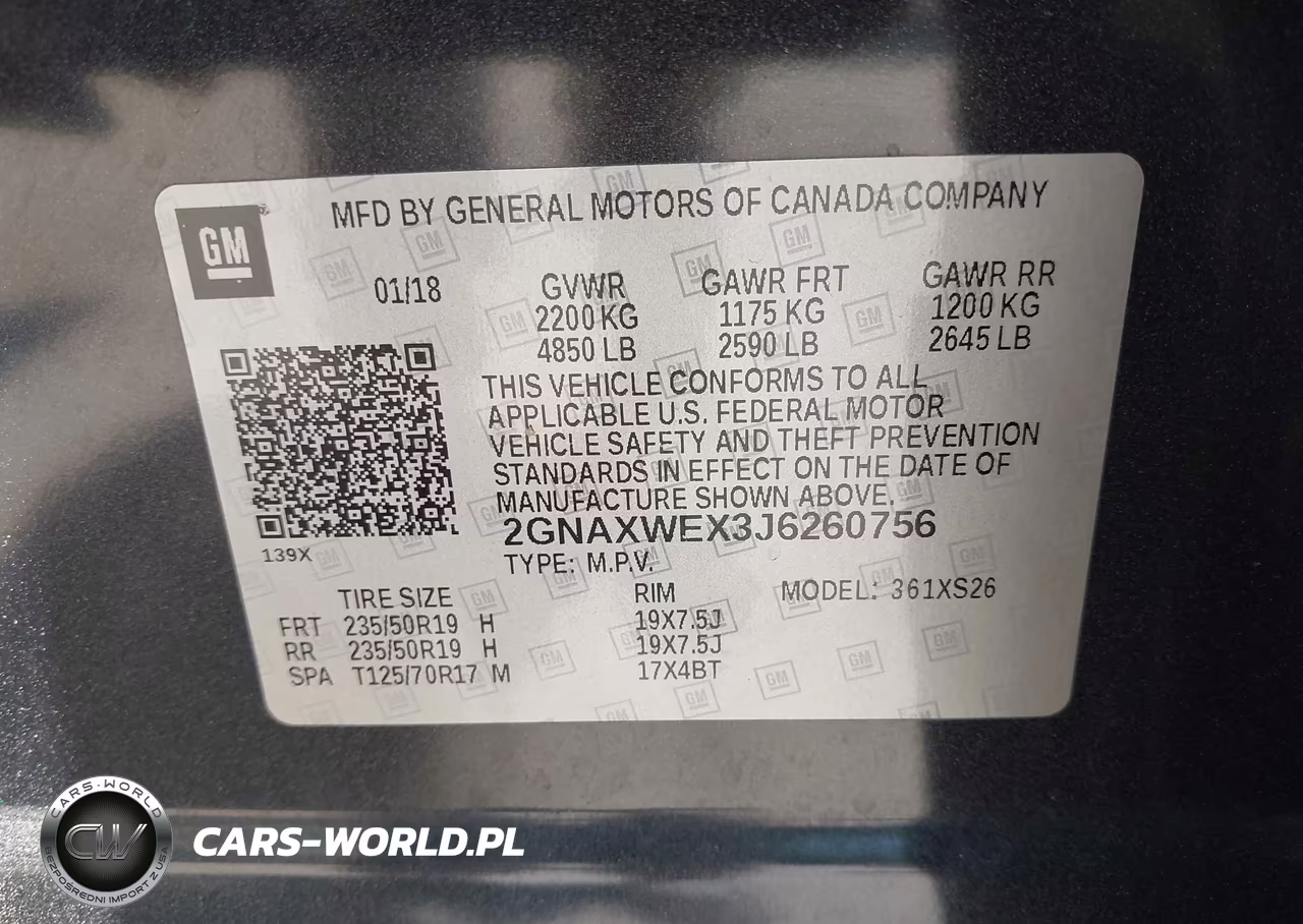 2018 Chevrolet Equinox Premier VIN:2GNAXWEX3J6260756 - 9
