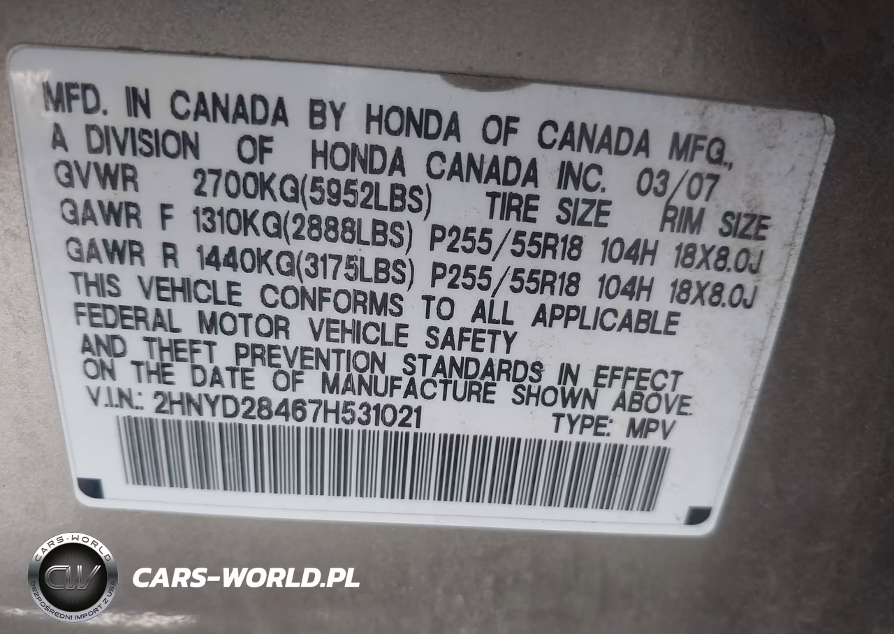 2007 Acura Mdx Technology Package VIN:2HNYD28467H531021 - 9