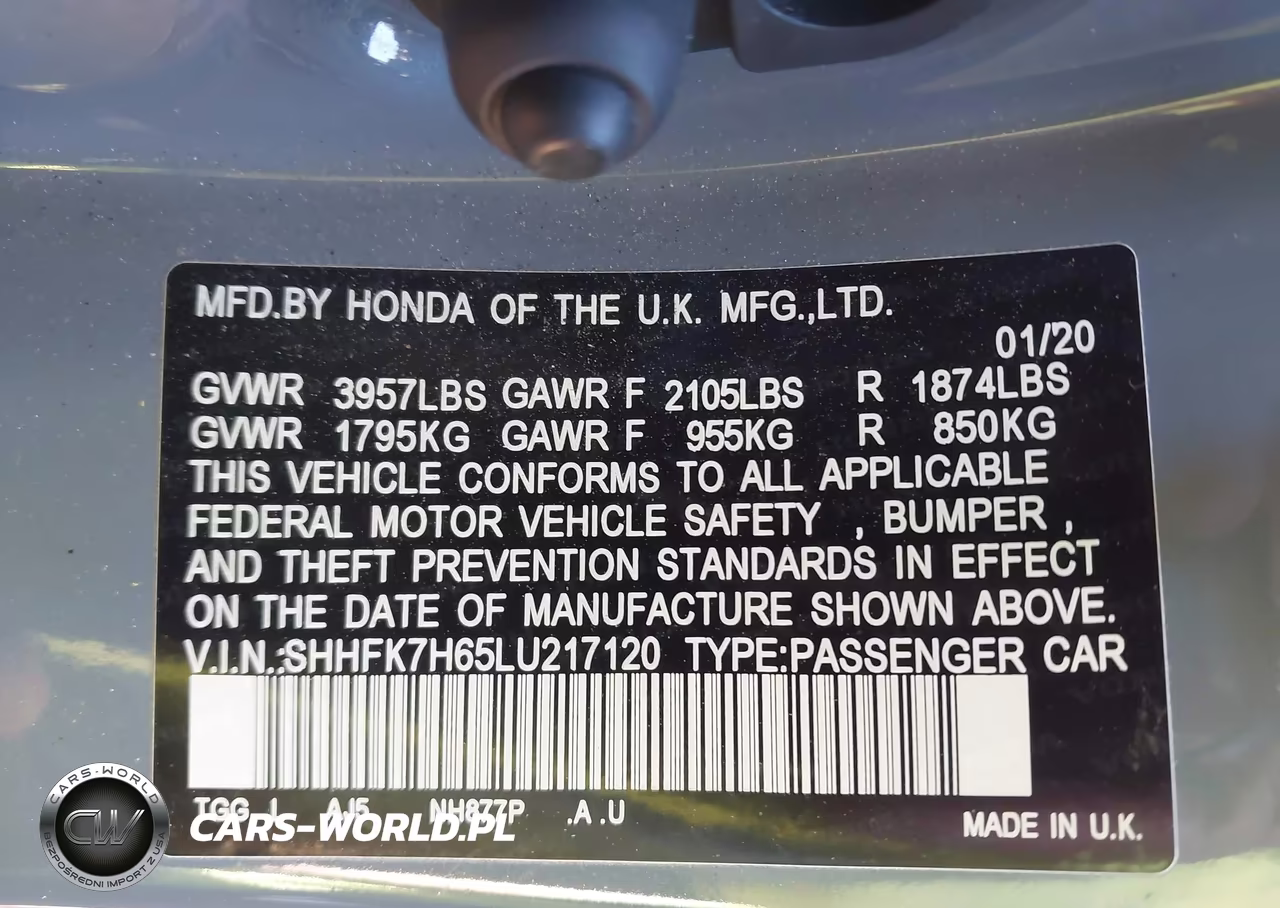 2020 Honda Civic Ex VIN:SHHFK7H65LU217120 - 9
