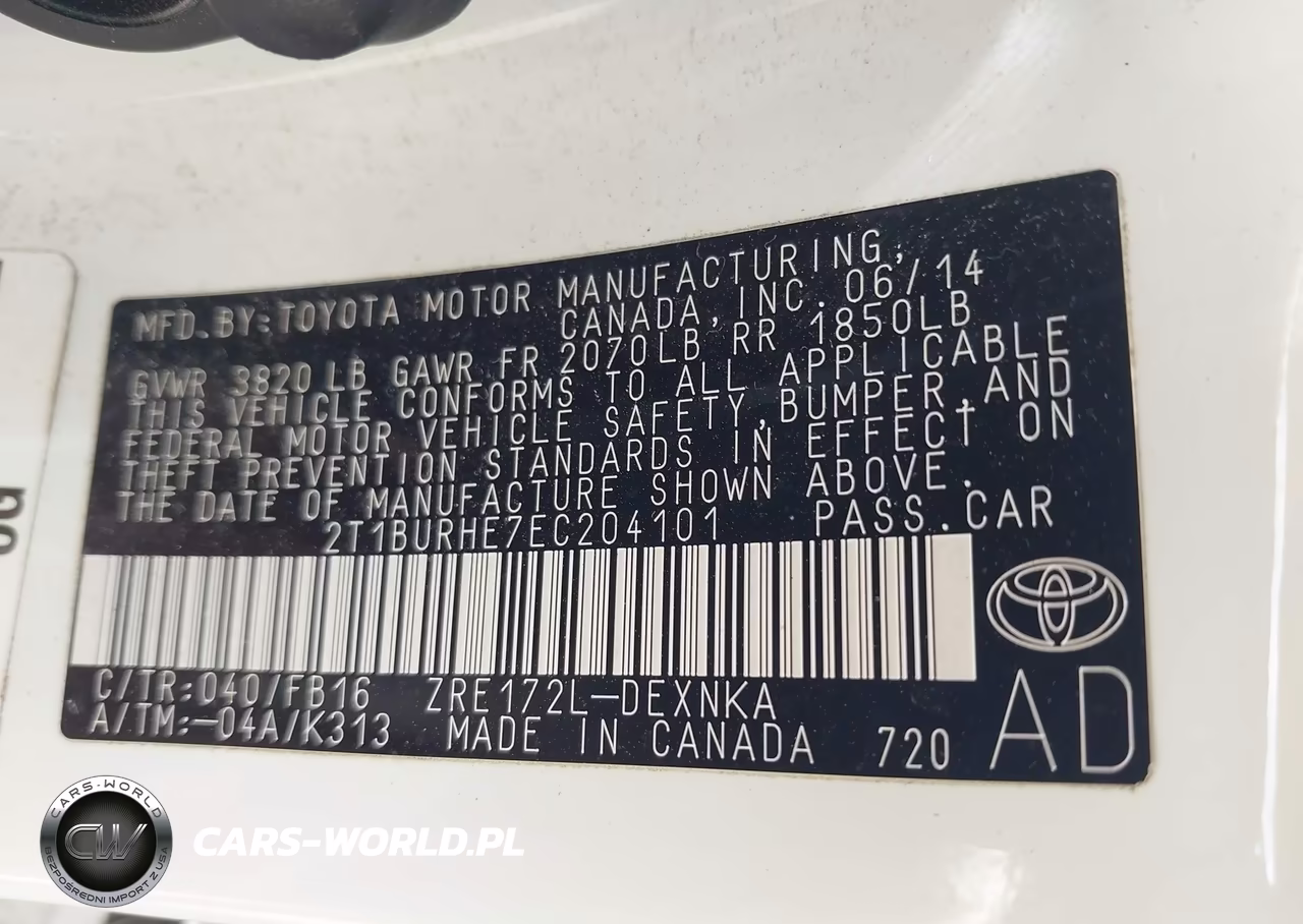 2014 Toyota Corolla Le VIN:2T1BURHE7EC204101 - 9