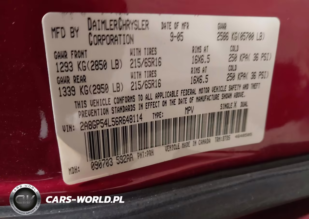 2006 Chrysler Town & Country Touring VIN:2A8GP54L56R648114 - 9
