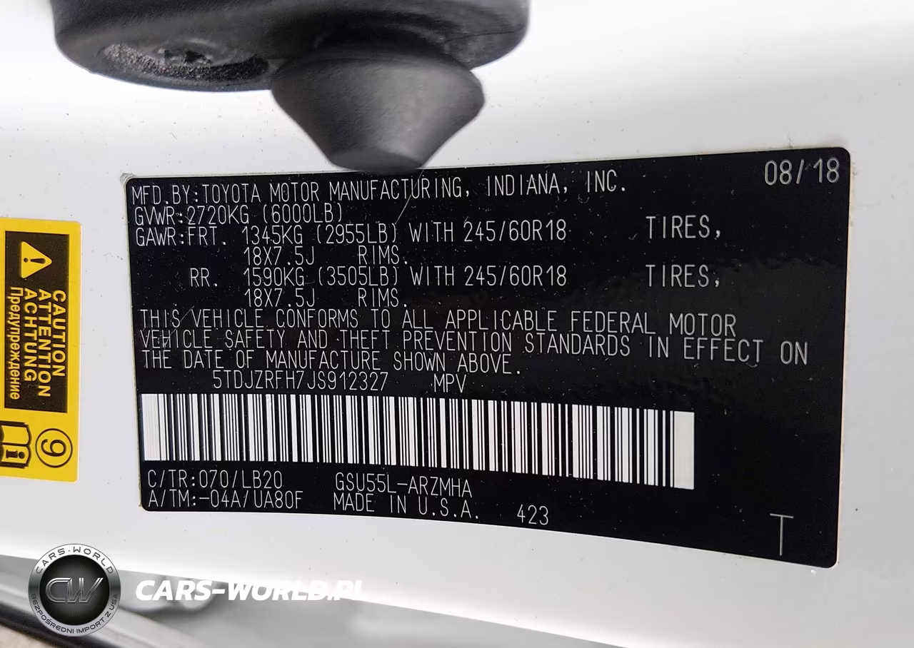 2018 Toyota Highlander Xle VIN:5TDJZRFH7JS912327 - 9