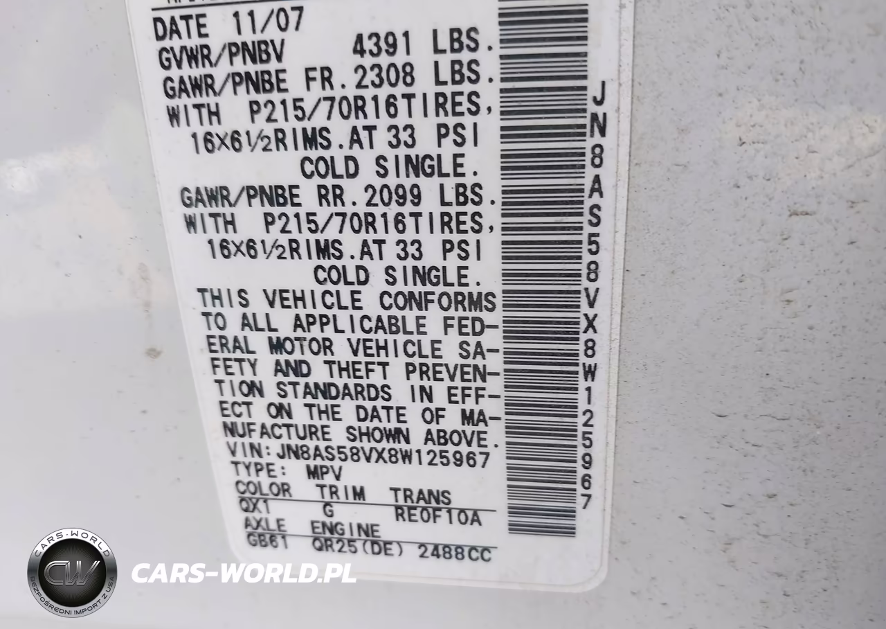 2008 Nissan Rogue S VIN:JN8AS58VX8W125967 - 9