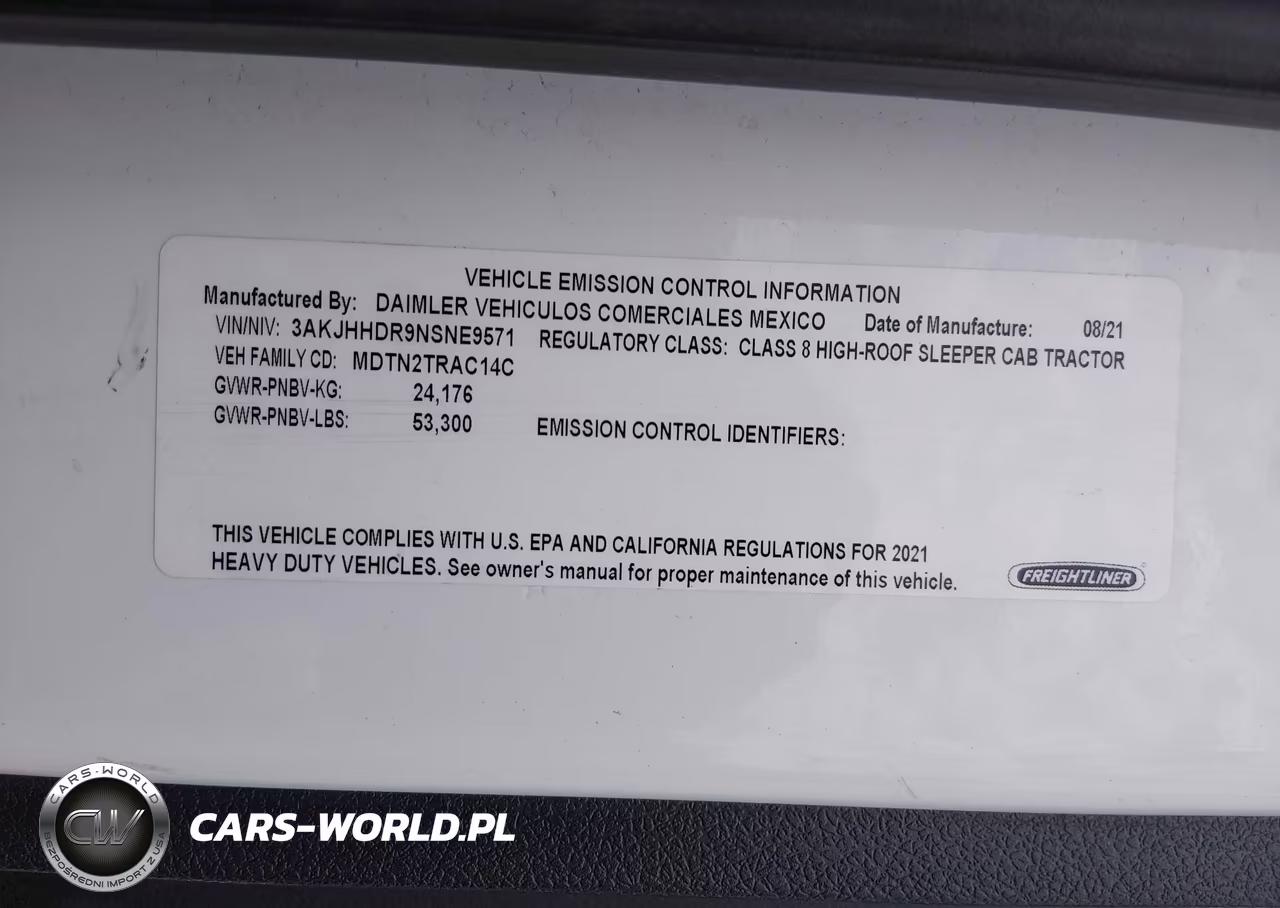 2022 Freightliner New Cascadia 126 VIN:3AKJHHDR9NSNE9571 - 8