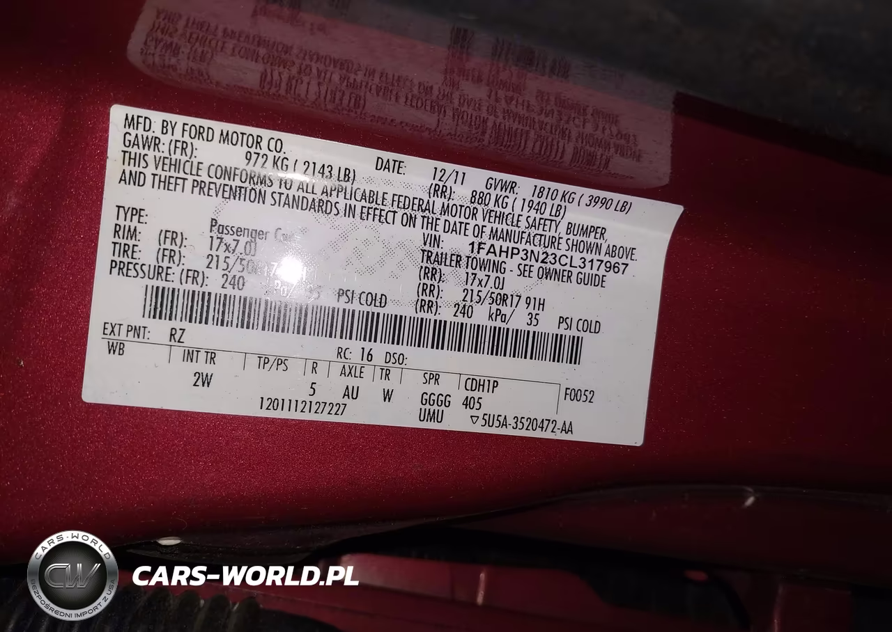 2012 Ford Focus Titanium VIN:1FAHP3N23CL317967 - 9