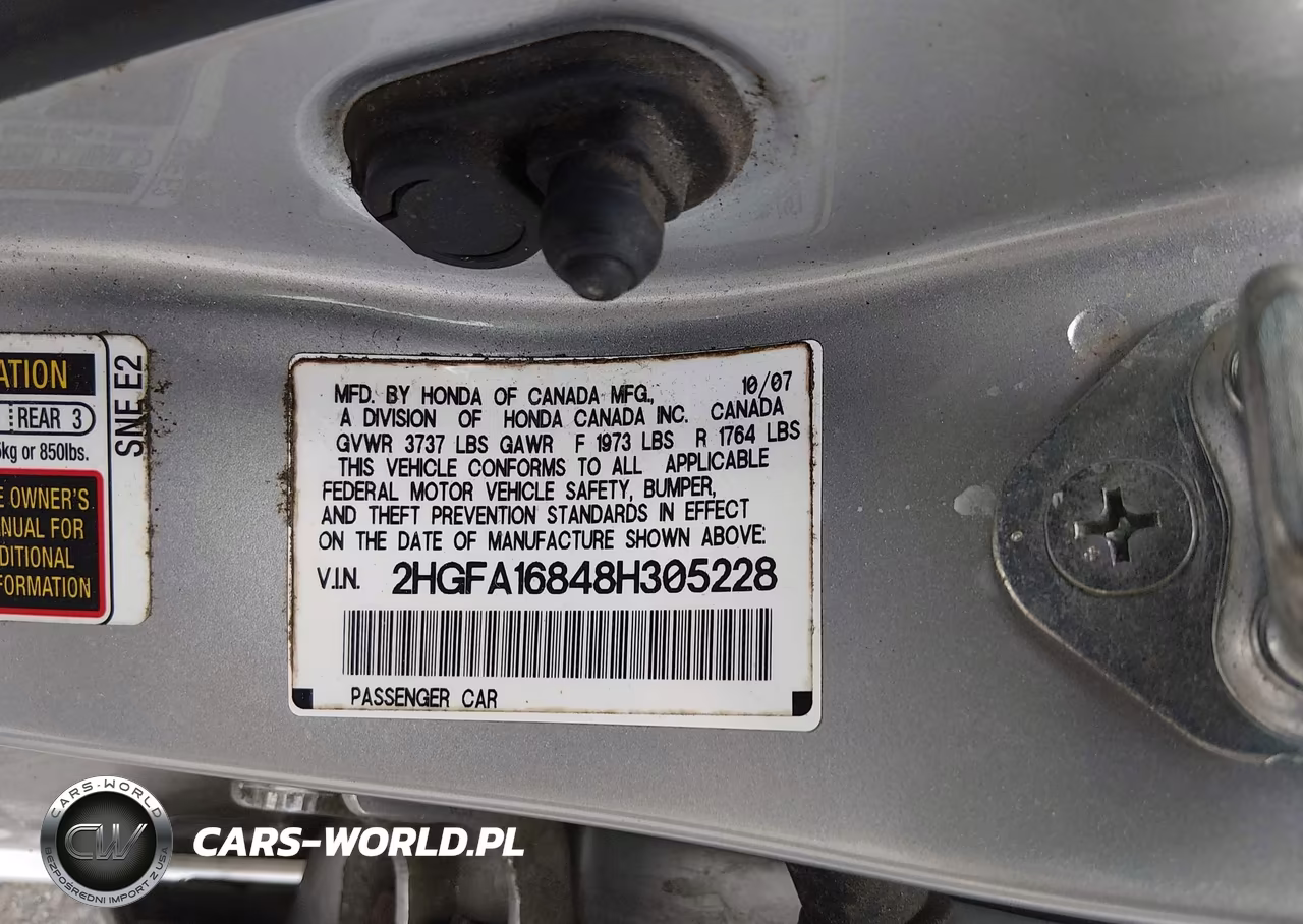2008 Honda Civic Ex VIN:2HGFA16848H305228 - 9