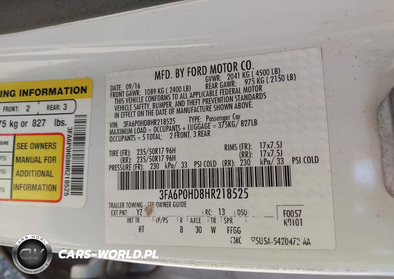 2017 Ford Fusion Se VIN:3FA6P0HD8HR218525 - 9