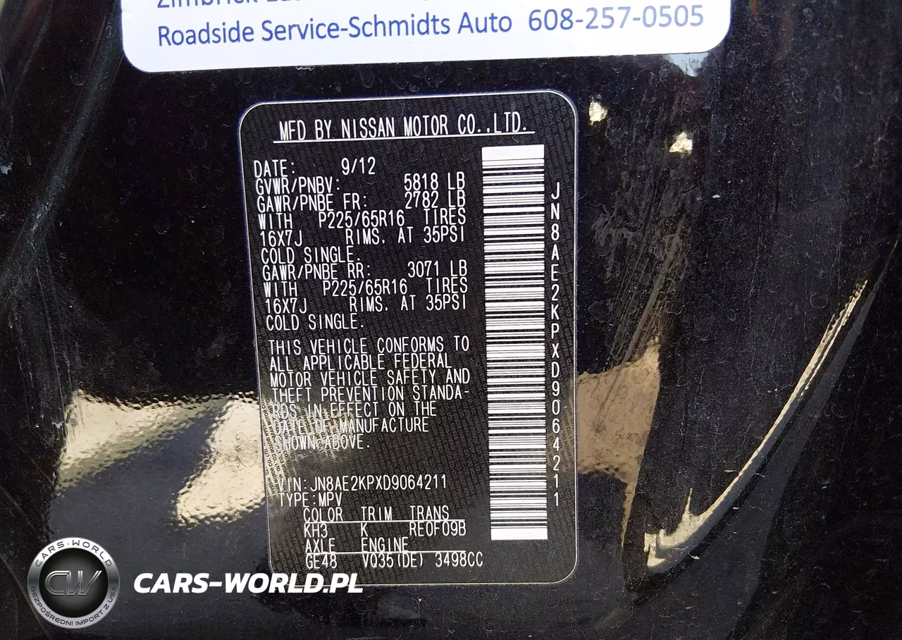 2013 Nissan Quest Sv VIN:JN8AE2KPXD9064211 - 9