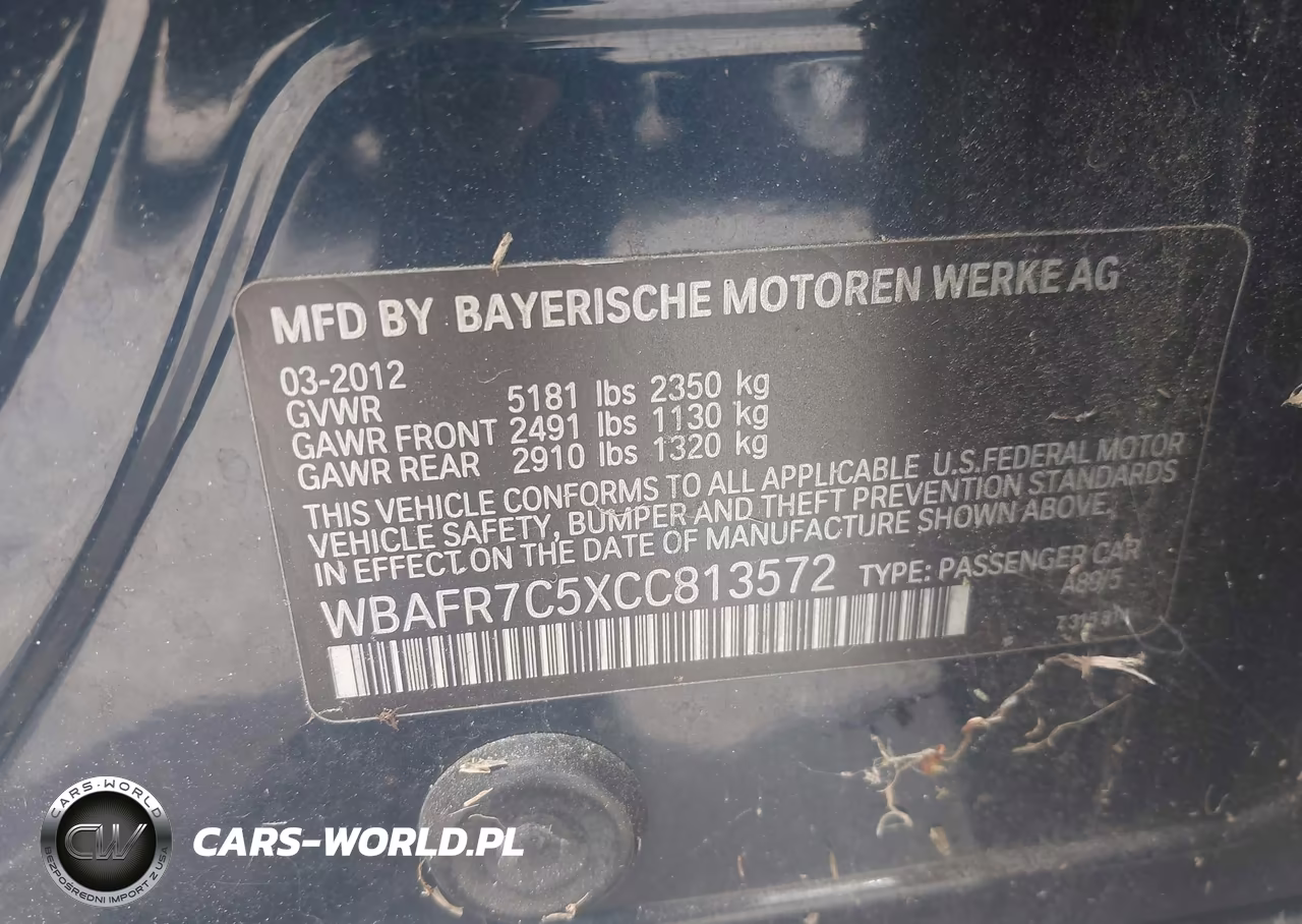 2012 BMW 535I VIN:WBAFR7C5XCC813572 - 9