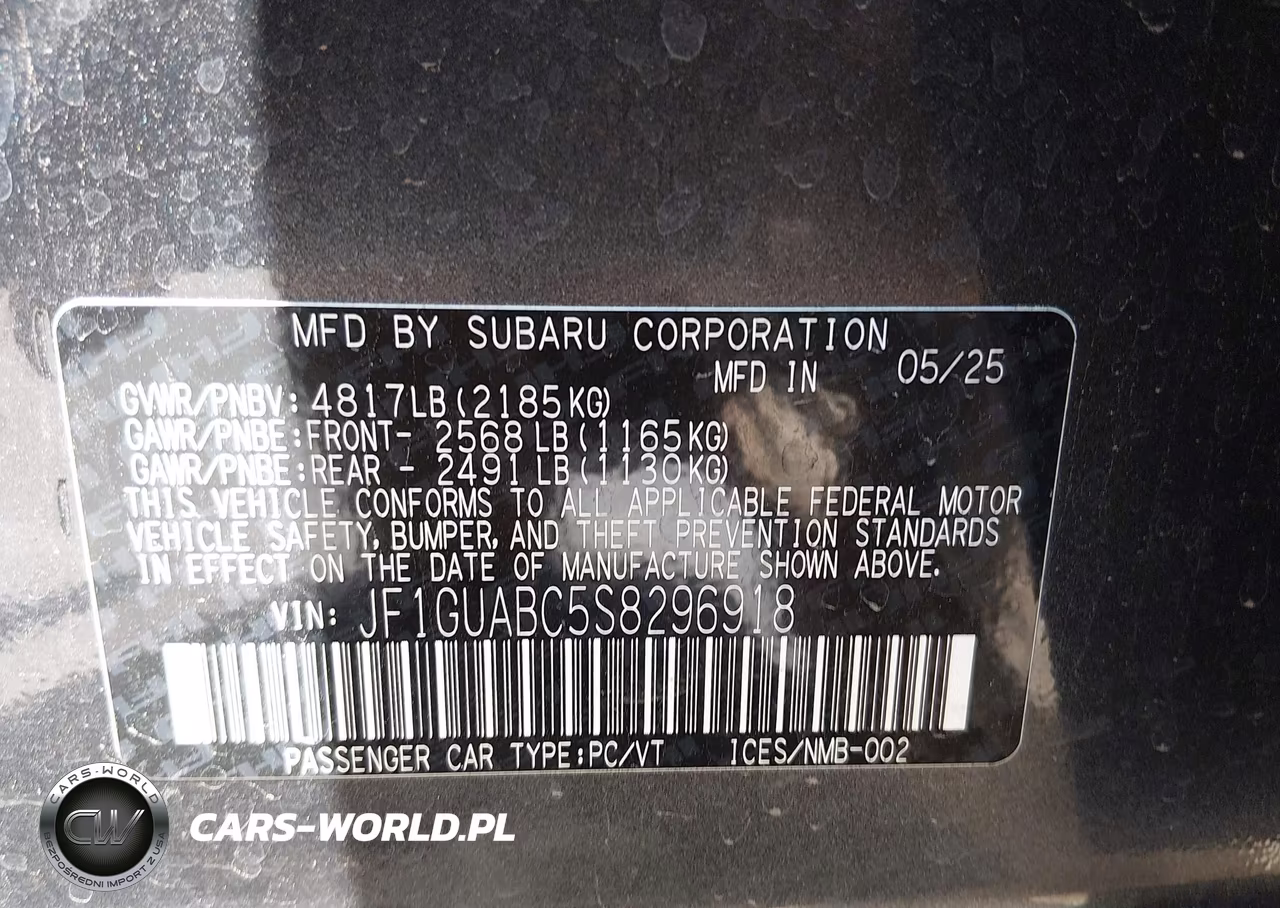 2025 Subaru Impreza Base 5-Door VIN:JF1GUABC5S8296918 - 9