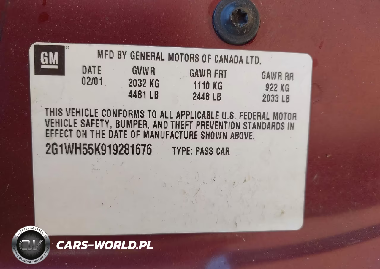 2001 Chevrolet Impala Ls VIN:2G1WH55K919281676 - 9